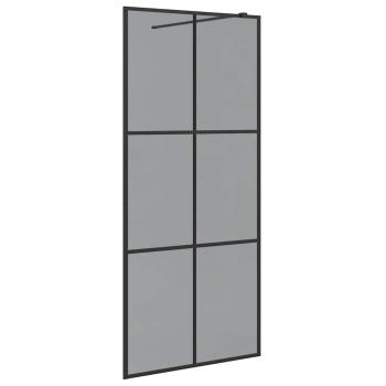 Walk-in Duschwand Schwarz 90 x 195 cm Gehärtetes Glas