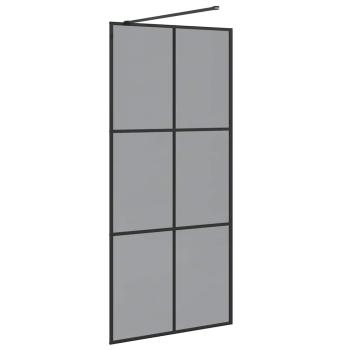 Walk-in Duschwand Schwarz 90 x 195 cm Gehärtetes Glas