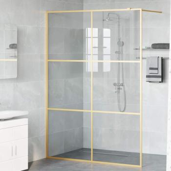 Walk-in Duschwand Gold 140 x 195 cm Gehärtetes Glas
