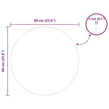 Wandspiegel Ø 60 cm Gehärtetes Glas