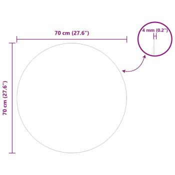 Wandspiegel Ø 70 cm Gehärtetes Glas