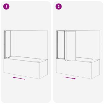 Badewannenbildschirm Matt 120 x 117 cm Aluminium & PP-Paneel