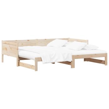 ARDEBO.de - Ausziehbares Tagesbett Natur 180 x 200 cm Massives Kiefernholz