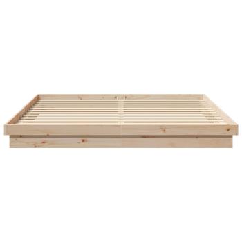 Bettrahmen Natur 200 x 200 cm Massives Kiefernholz
