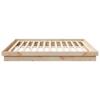 Bettrahmen Natur 200 x 200 cm Massives Kiefernholz