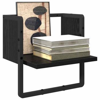 Wandregal Wandhalterung Schwarz Eichen-Optik 30 x 25 x 30 cm