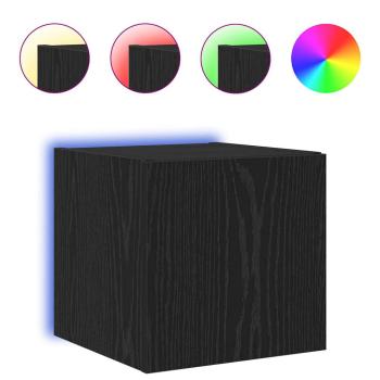 TV-Wandschrank Schwarz Eichen-Optik 30,5 x 35 x 30 cm