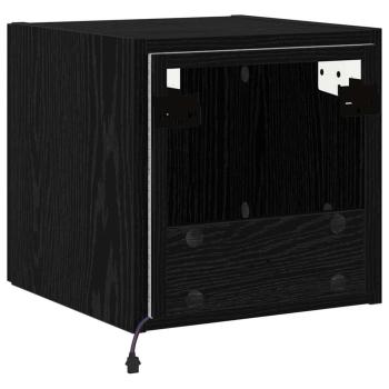 TV-Wandschrank Schwarz Eichen-Optik 30,5 x 35 x 30 cm
