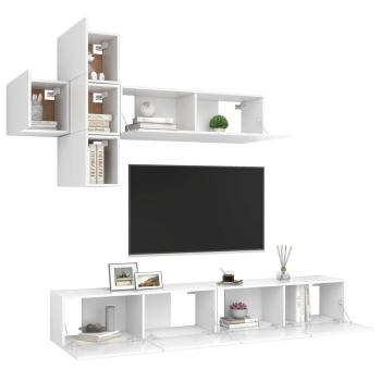 7-tlg. TV-Schrank-Set Weiß Holzwerkstoff