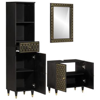 3-tlg. Badmöbel-Set Massivholz Mango