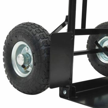 Handwagen Schwarz und Rot 57 x 46 x 113 cm Stahl