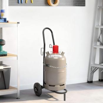 ARDEBO.de - Handwagen Schwarz und Rot 49 x 49 x 101 cm Stahl