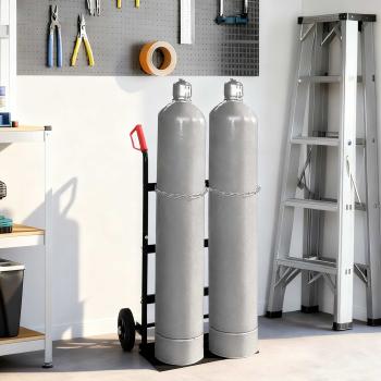 ARDEBO.de - Handwagen Schwarz und Rot 63 x 43,5 x 110 cm Stahl