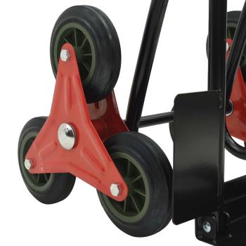 Handwagen Schwarz und Rot 64,5 x 49,5 x 114 cm Stahl