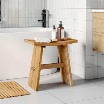 ARDEBO.de - Badezimmer Hocker Braun 50 x 29,5 x 50,5 cm Massivholz Teak