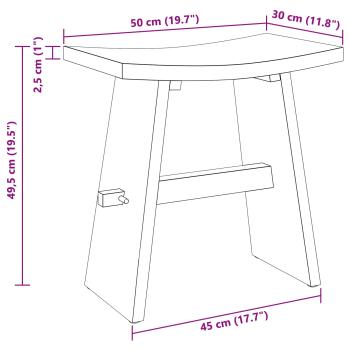 Badezimmer Hocker Braun 50 x 29,5 x 50,5 cm Massivholz Teak