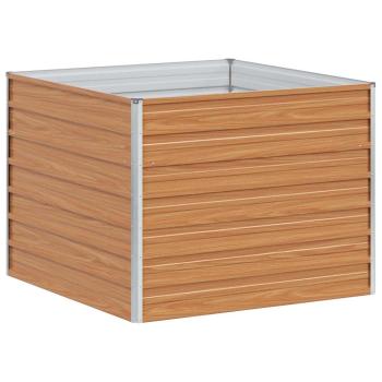 Hochbeet Hellbraun 100 x 100 x 77 cm Verzinkter Stahl