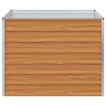Hochbeet Hellbraun 100 x 100 x 77 cm Verzinkter Stahl