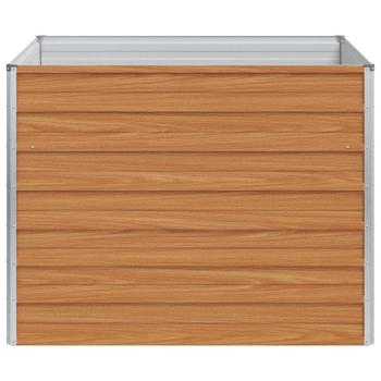Hochbeet Hellbraun 100 x 100 x 77 cm Verzinkter Stahl