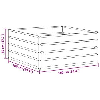 Hochbeet Hellbraun 100 x 100 x 45 cm Verzinkter Stahl