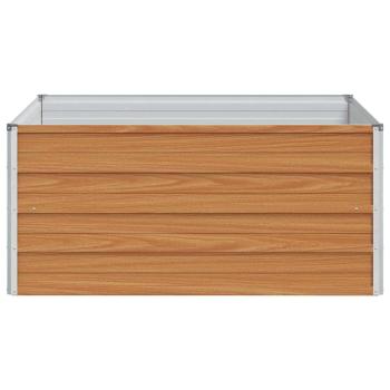 Hochbeet Hellbraun 100 x 100 x 45 cm Verzinkter Stahl
