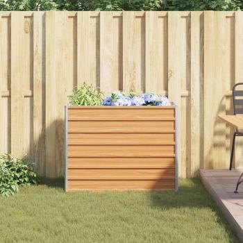 Hochbeet Hellbraun 100 x 40 x 77 cm Verzinkter Stahl