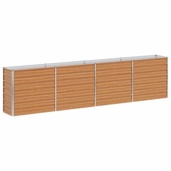 Hochbeet Hellbraun 320 x 40 x 77 cm Verzinkter Stahl