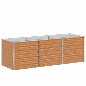 Hochbeet Hellbraun 240 x 80 x 77 cm Verzinkter Stahl