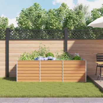 Hochbeet Hellbraun 240 x 80 x 77 cm Verzinkter Stahl