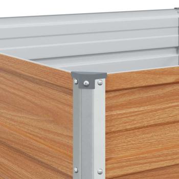 Hochbeet Hellbraun 400 x 80 x 77 cm Verzinkter Stahl