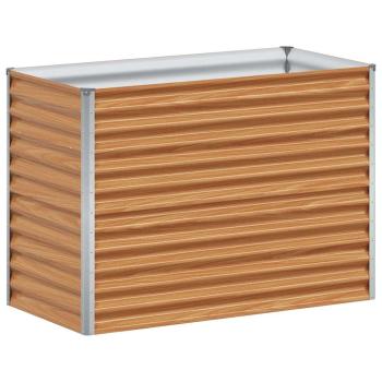 Hochbeet Hellbraun 98 x 50 x 68 cm Verzinkter Stahl
