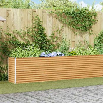 ARDEBO.de - Hochbeet Hellbraun 582 x 50 x 68 cm Verzinkter Stahl