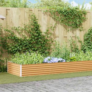 ARDEBO.de - Hochbeet Hellbraun 970 x 100 x 36 cm Verzinkter Stahl