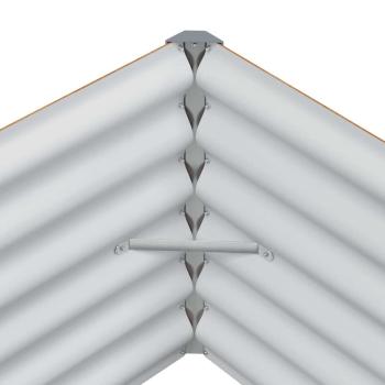 Hochbeet Hellbraun 970 x 100 x 36 cm Verzinkter Stahl