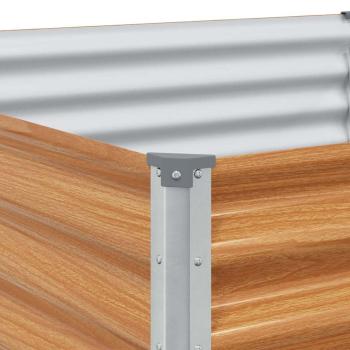 Hochbeet Hellbraun 970 x 100 x 36 cm Verzinkter Stahl