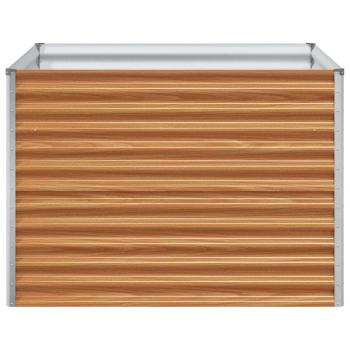 Hochbeet Hellbraun 98 x 100 x 68 cm Verzinkter Stahl