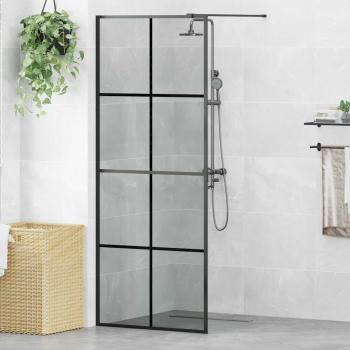 ARDEBO.de - Walk-in Duschwand Schwarz 80 x 195 cm Gehärtetes Glas