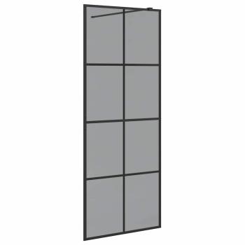 Walk-in Duschwand Schwarz 80 x 195 cm Gehärtetes Glas