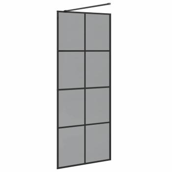 Walk-in Duschwand Schwarz 80 x 195 cm Gehärtetes Glas