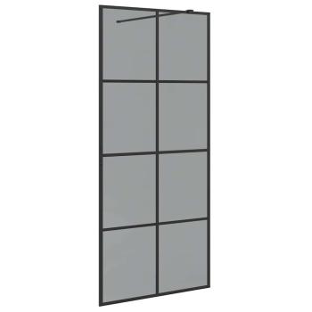 Walk-in Duschwand Schwarz 90 x 195 cm Gehärtetes Glas