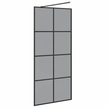 Walk-in Duschwand Schwarz 90 x 195 cm Gehärtetes Glas