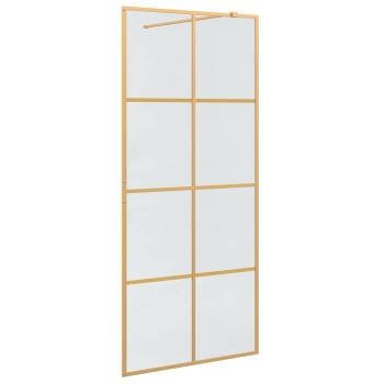 Walk-in Duschwand Gold 90 x 195 cm Gehärtetes Glas