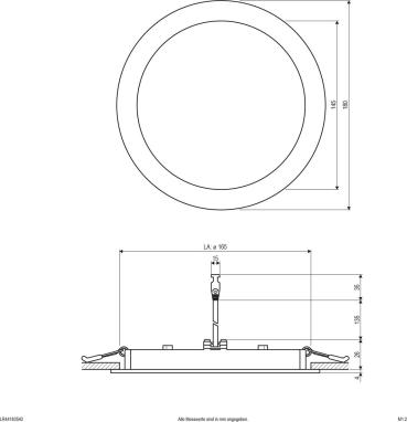 EVN LR44-Serie LED Einbaupanel, rund, IP44, 16,5W, 4000K, 1880lm, 350mA, weiß (LR44183540)
