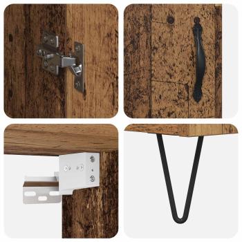 Highboard Altholz 69,5 x 34 x 180 cm Holzwerkstoff