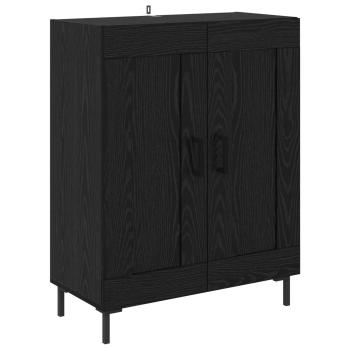 Highboard Schwarz Eichen-Optik 69,5 x 34 x 180 cm Holzwerkstoff