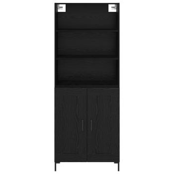 Highboard Schwarz Eichen-Optik 69,5 x 34 x 180 cm Holzwerkstoff