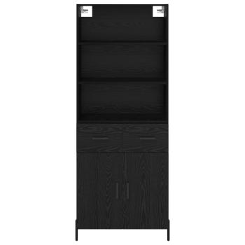 Highboard Schwarz Eichen-Optik 69,5 x 34 x 180 cm Holzwerkstoff