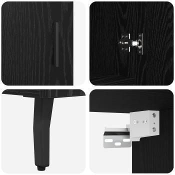 Highboard Schwarz Eichen-Optik 69,5 x 34 x 180 cm