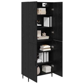 Highboard Schwarz Eichen-Optik 69,5 x 34 x 180 cm