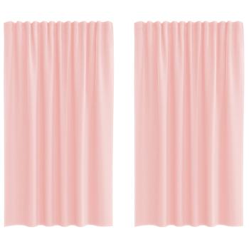 Voile Vorhänge mit Stangentaschen 2 Stk. Rosa